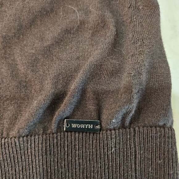 NWT Worth NY Chocolate Chip Cotton Turtleneck Pullover Sweater Large $298 - Picture 4 of 10